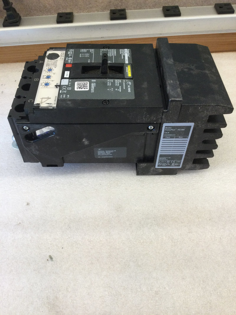 Square D HGA36060U31X 3 Pole 60 Amp 600V Max Micrologic 3-2 Trip