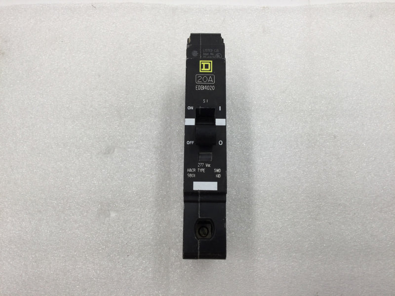 Square D EDB14020 20 Amp 1 Pole 480v Circuit Breaker