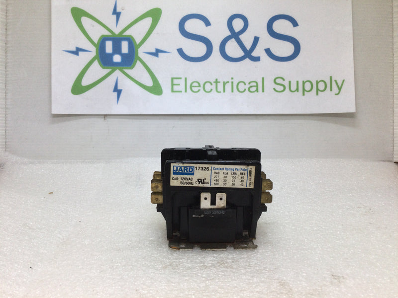 Jard 17326 Coil 120VAC 50/60Hz 600VAC Max 30A 2 Pole Contactor