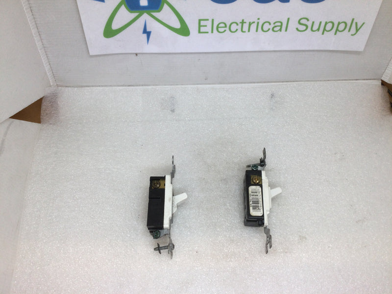 Leviton 1453-2W Single Pole 3 Way 15 Amp 120/277VAC White Toggle Style