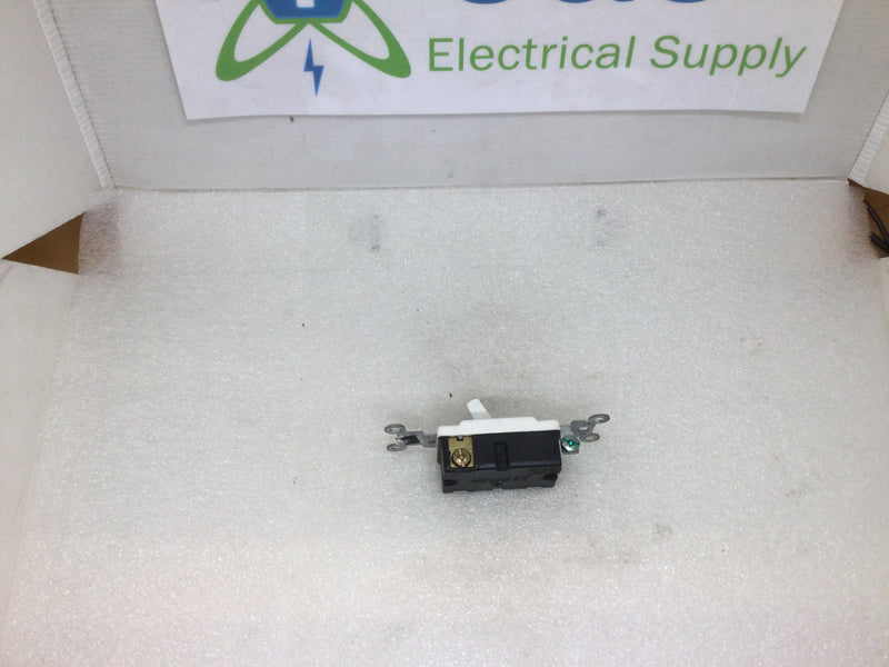 Leviton 1223-SW/1223-LA 20A 120/277VAC 3 Way Toggle Switch 1: White/1: Light Almond