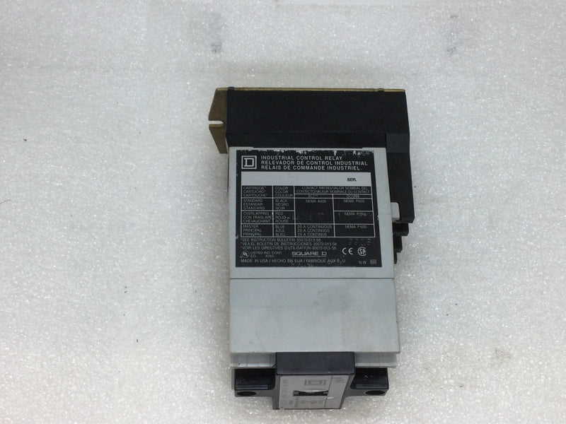 Square D 8501X080 20A 120VAC/600VAC Max Series A Industrial Control Relay