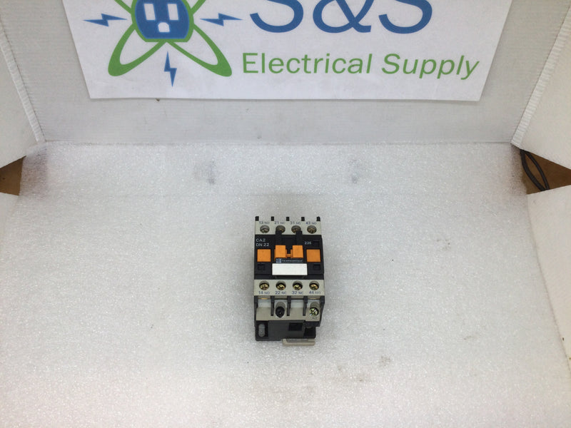 Telemecanique CA2 DN22-22E 10A 24V Coil 60Hz 600VAC Max Din Rail Mount Control Relay