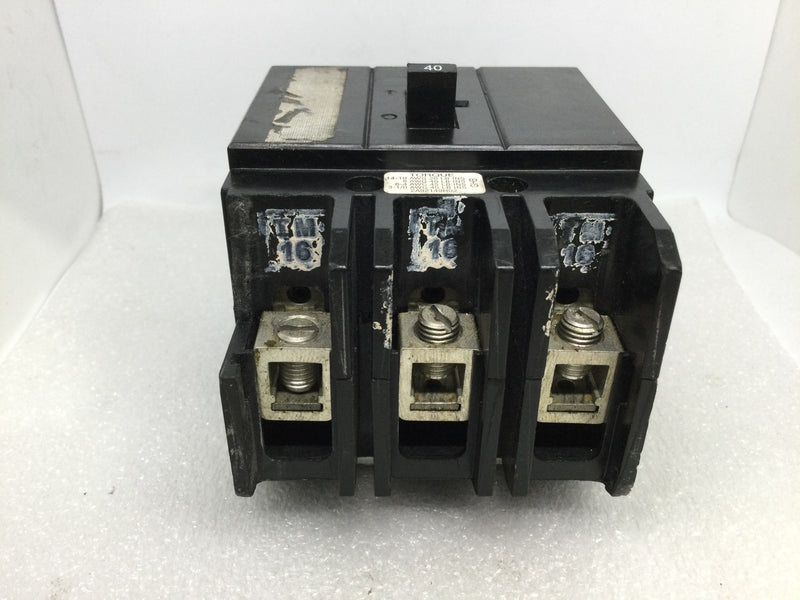 Eaton/Westinghouse GHB3040 3 Pole 40 Amp Molded Case Circuit Breaker