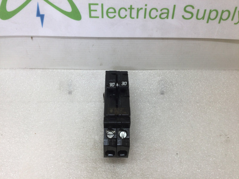 GTE, Sylvania, Challenger A3030 30 Amp 2 Pole Circuit Breaker Type A 120/240V Q3030 With Hooks