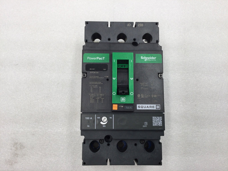 Schneider Electric JDP36150 PowerPact 150 Amp 3 Pole 600V Circuit Breaker