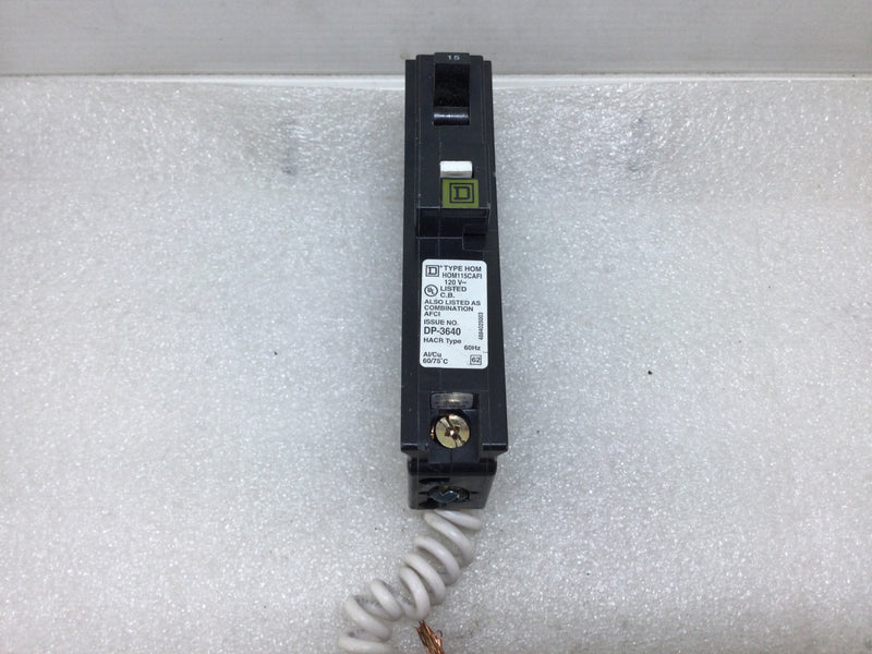 Square D HOM115CAFI Plug On Homeline Square D Circuit Breaker 15 Amp 1 Pole 120v