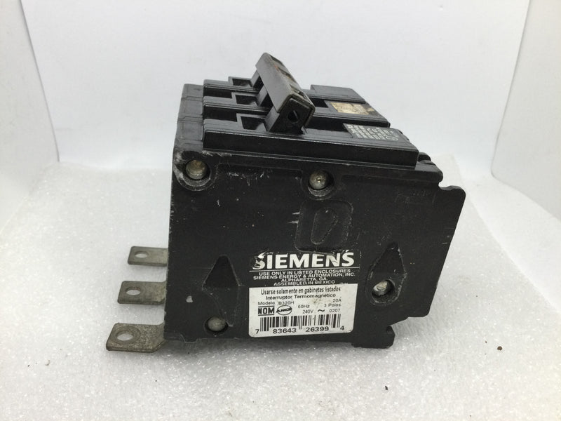 ITE Siemens BLH 3 Pole 20 Amp 240v B320H 22ka Circuit Breaker