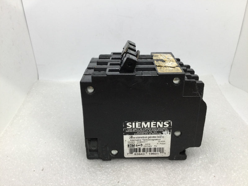 Siemens/ITE Q22040CT 2 Pole 20A/40A Quad Style Circuit Breaker