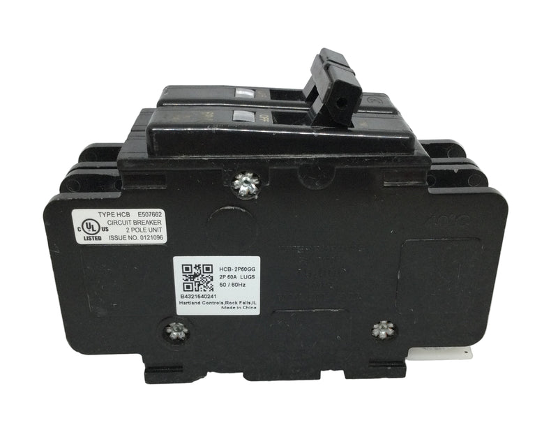 Hartland-Controls HCB-2P60GG 60 Amp 2 Pole 240V Circuit Breaker