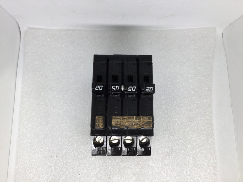 Challenger A22050CT 20 Amp 50 Amp 2-Pole 120/240V Quad Circuit Breaker