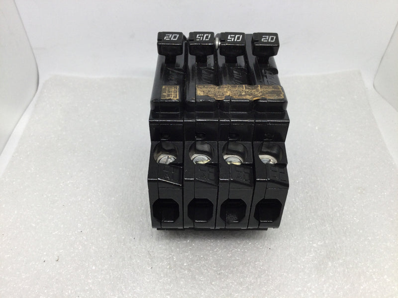 Challenger A22050CT 20 Amp 50 Amp 2-Pole 120/240V Quad Circuit Breaker