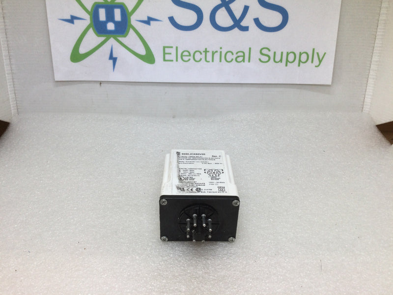 Square D 9050JCK60V20 8 Pole Electrical Timing Relay Series C 10A-240V @ 1/2HP Max