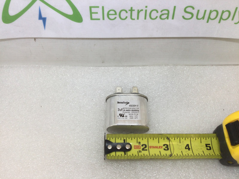 Diversitech 45030H-V 3uF +/- 5% 440v Oval Motor Run Capacitor