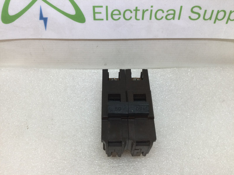 FPE Federal Pacific, Challenger, Federal Electric NA250 50 Amp 2-Pole Stab-Lok Circuit Breaker, Thick