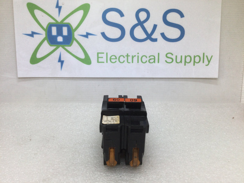 FPE Federal Pacific, Challenger, Federal Pioneer, Federal Electric Stab-Lok NA NA260 60 Amp 2-Pole Circuit Breaker Thick