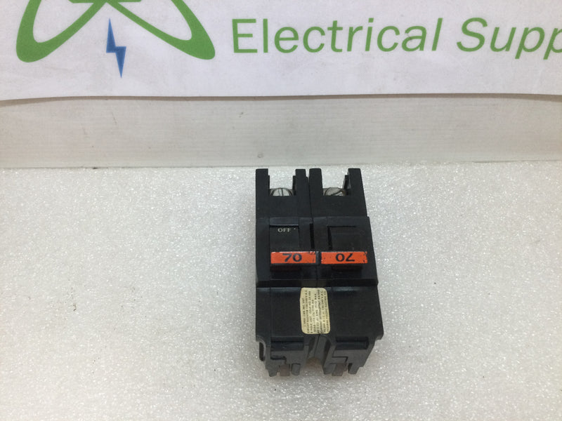 FPE Federal Pacific/Federal Electric Stab-Lok NA270 70-Amp 2 Pole Circuit Breaker Thick