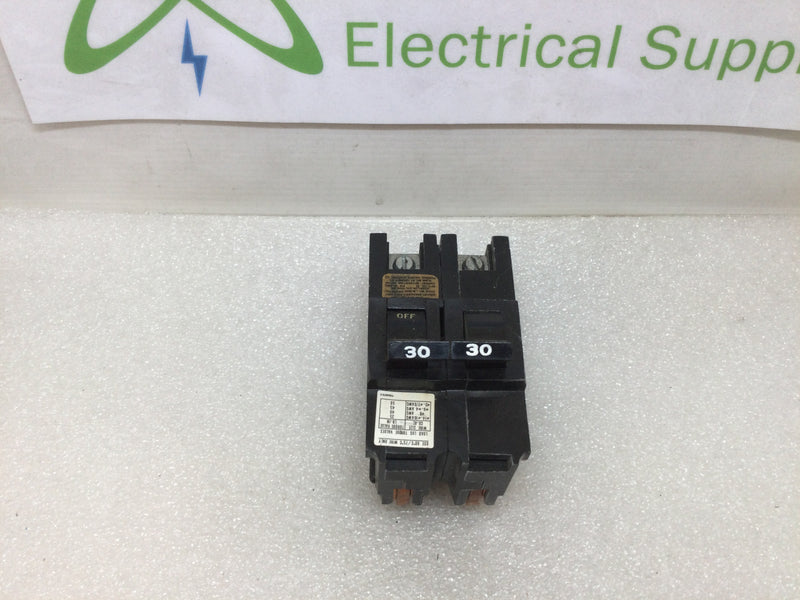 FPE Federal Pacific Stab-Lok NA230 30 Amp 2 Pole Circuit Breaker Thick