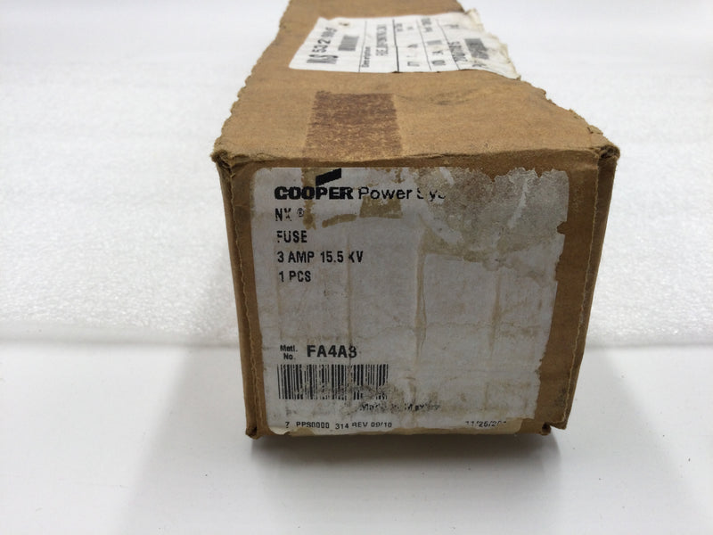 Cooper Power NX Fuse FA4A3 15.5kv 3C Amp 50ka Mounting Code 2