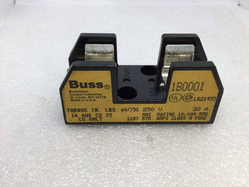 Buss 1B0001 Single Pole 60/75c 250v 30 Amp Fuse Holder