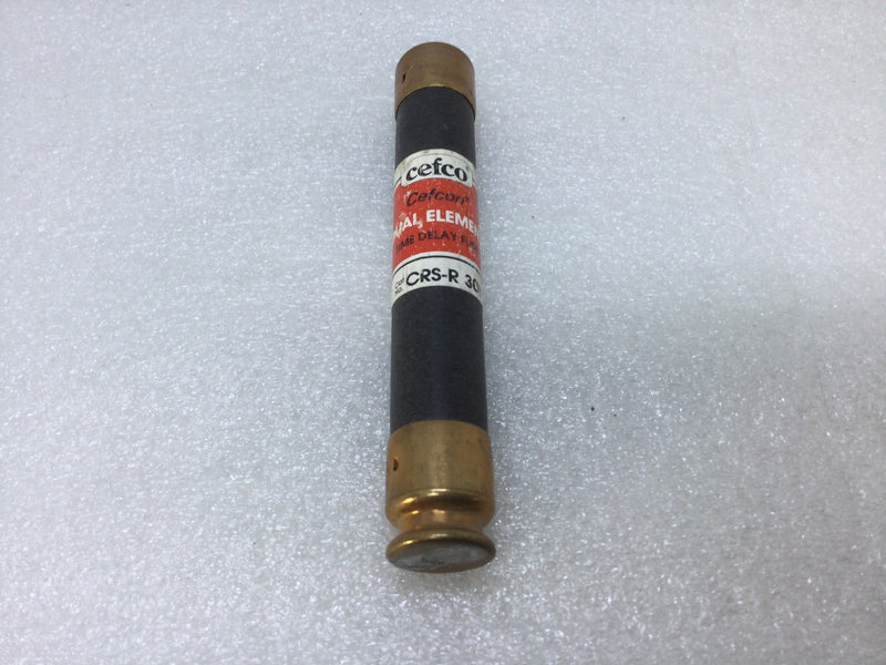 Cefcon CRS-R30 600V or Less 30 Amp Daul Element Time Delay Fuse Current Limiting Class RK5