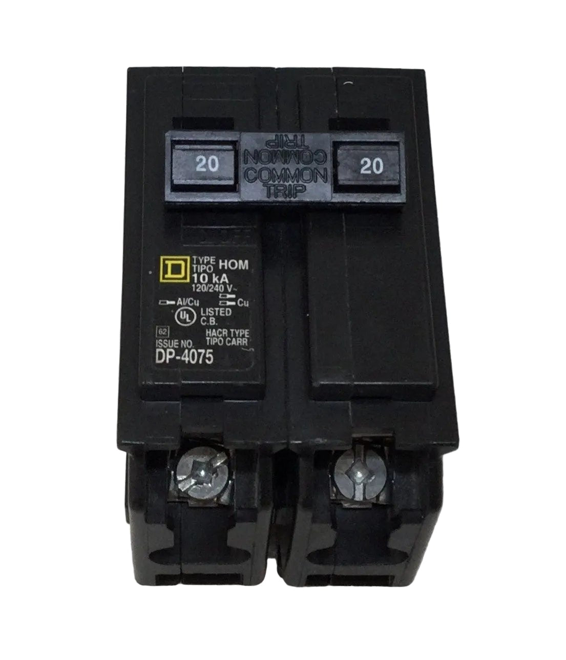 Square D/Homeline HOM220 20 Amp 2 Pole 120/240V Circuit Breaker - Yell