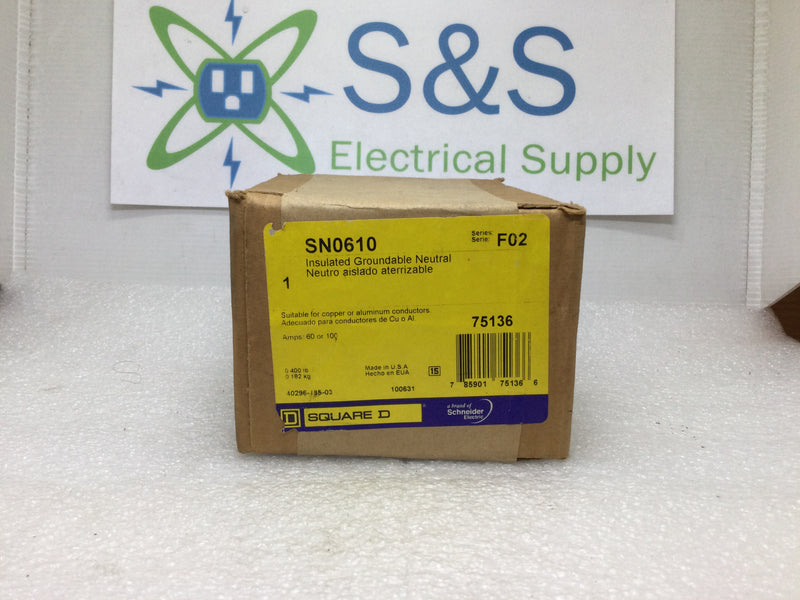 Square D SN0610C/ SN0610 Insulated Groundable Neutral Enclosure