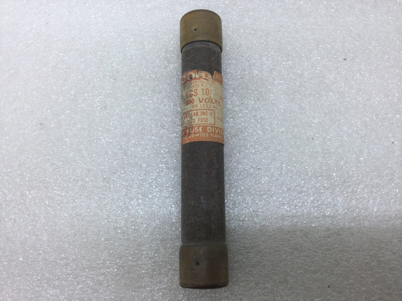 Econ ECS-10 10 Amp 600V or Less Time Delay Dual Element Fuse