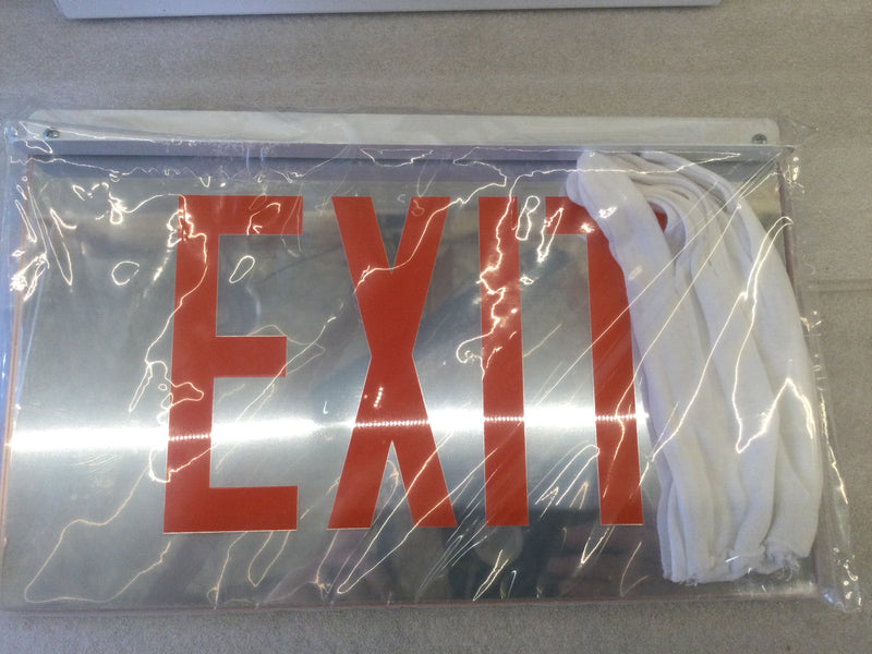 Mule ELX-2-B-RM-U-WH Specification Edge Lit Exit 14"x1/4"x7 7/8" 120/277V Recessed Mounting Exit Sign