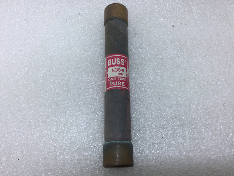 Bussman NOS-6 600V or Less 6 Amp One-Time Fuse Class H