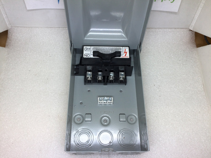 Eaton/Cutler-Hammer DPU222R 60A 120/240VAC Non-Fused Single Phase Quick Pull Disconnect