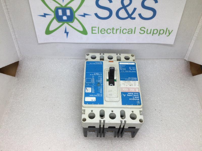 Westinghouse FDC3150 3 Pole 150A 600VAC Type FDC Circuit Breaker