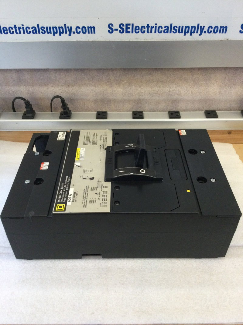 Square D MHF36006M 3 Pole 600A 600VAC Molded Case Circuit Interrupter Type MHF Circuit Breaker