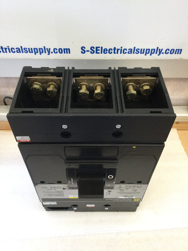 Square D MHF36006M 3 Pole 600A 600VAC Molded Case Circuit Interrupter Type MHF Circuit Breaker