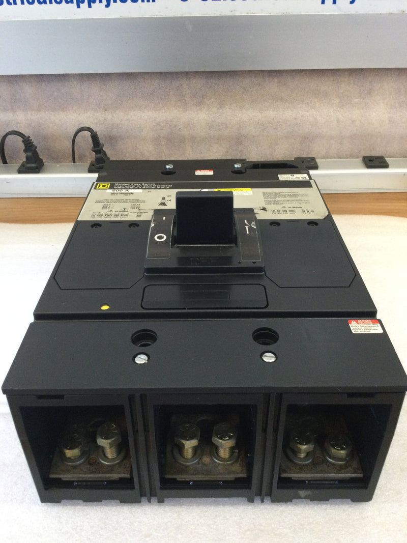 Square D MHF36006M 3 Pole 600A 600VAC Molded Case Circuit Interrupter Type MHF Circuit Breaker