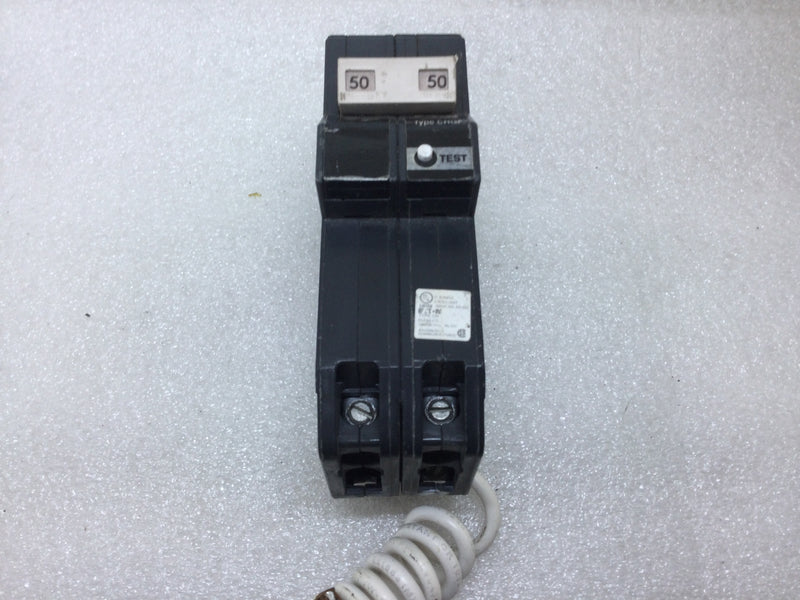 Eaton/Cutler Hammer CH250GFT Type CHGF 2-Pole 50 Amp 120/240V GFCI Class A Circuit Breaker