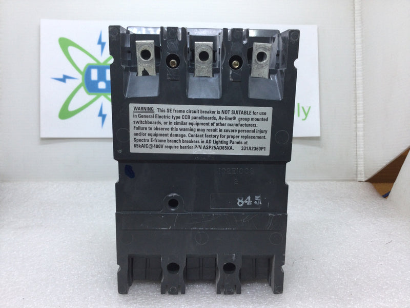GE Spectra RMS SEHA36AT0060 60 Amp 600V 3 Pole Plug Type SPRE60A 60 Amp