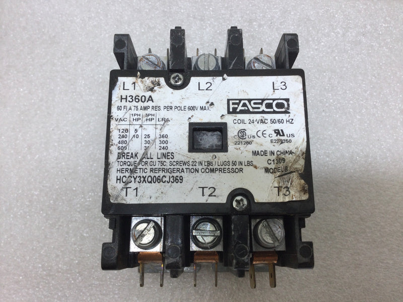 Fasco H360A 3-Pole 600V Max 75 Amp Per Pole Circuit Breaker