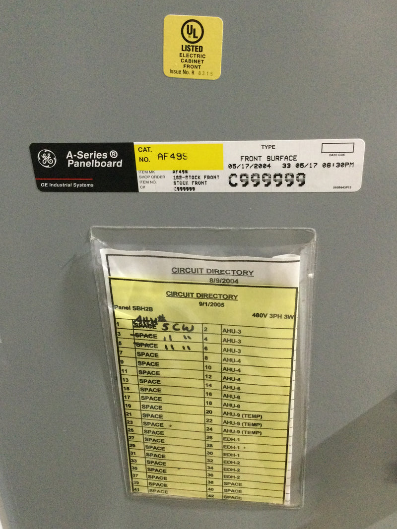 GE General Electric ADF3362MTX A Series Panelboard 225 A Main Lug 120/