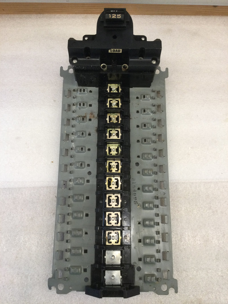 Federal Pacific FPE 2B125 125 Amp 2 Pole 120/240v Circuit Breaker/ Breaker with 10 Circuit/20 Space Panel Guts