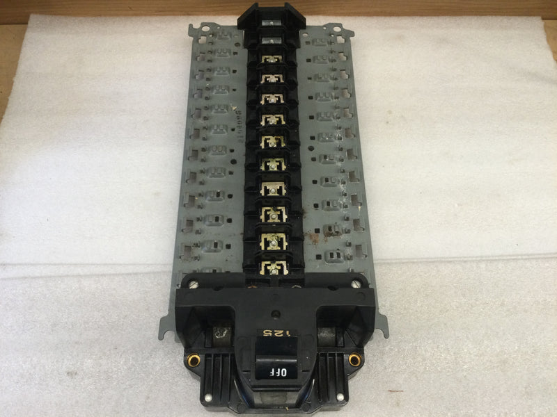 Federal Pacific FPE 2B125 125 Amp 2 Pole 120/240v Circuit Breaker/ Breaker with 10 Circuit/20 Space Panel Guts