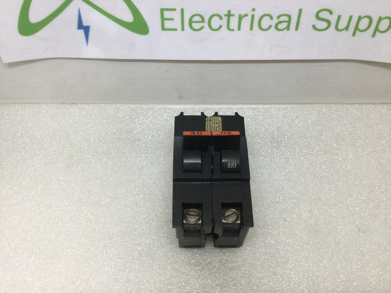 Federal Pacific FPE Federal Electric, Challenger 2 Pole 40 Amp Stab-Lok Breaker NA240 Thick Style