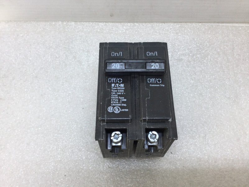 Eaton/Cutler-Hammer BR220/C220 Type BR 20 Amp 2-Pole 120/240vac Plug On Circuit Breaker