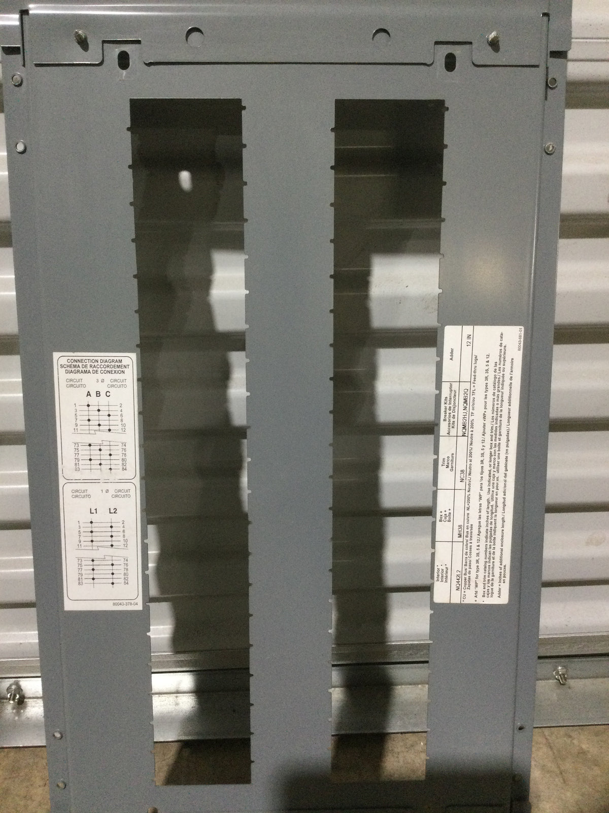 Square D NQ442L2 42 Space 3Ph MLO 225A 240VAC-48VDC Type NQ Panelboard