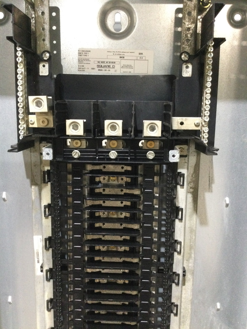 Square D NQ442L2 42 Space 3Ph MLO 225A 240VAC-48VDC Type NQ Panelboard Interior and MH38 Can Needs Cover