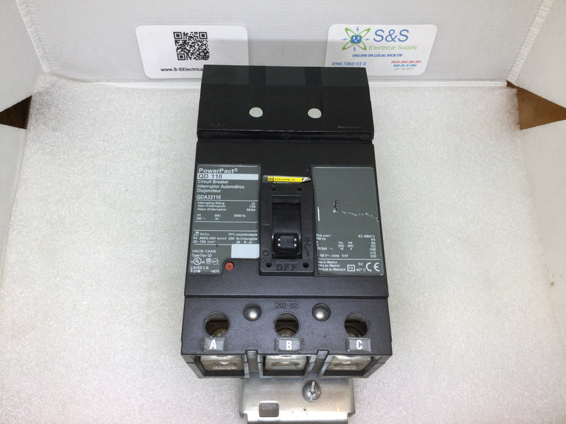 Square D QDA32110 110 Amp 3 Pole 240v PowerPact I Line Circuit Breaker