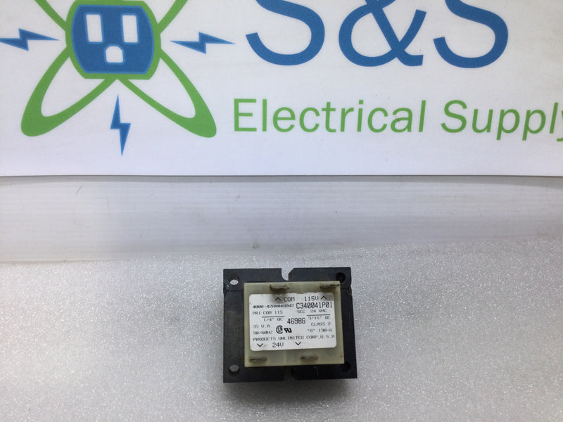 4000-42AX048842 C340041P01 Transformer Primary: Com 115 1/4" QC Secondary 24 Vac 3/16" QC