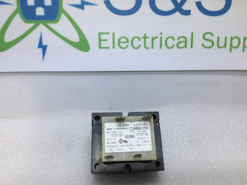 4000-42AX048842 C340041P01 Transformer Primary: Com 115 1/4" QC Secondary 24 Vac 3/16" QC