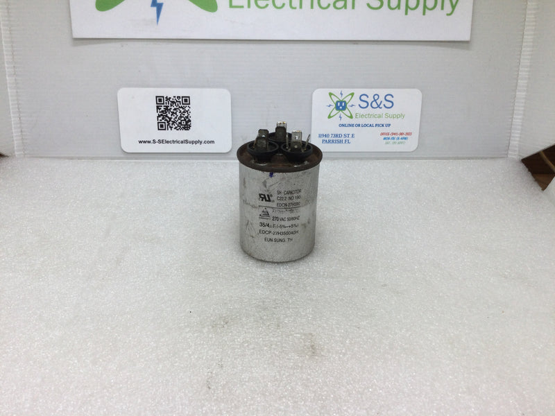 Sh Capacitor Edcn-27h390  270v 35/4uf +/-5% Edcp-27h350040h