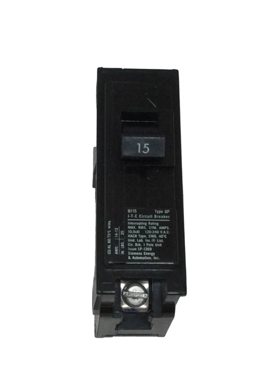Siemens/ITE/Gould Q115 15 Amp 1 Pole 120/240V Circuit Breaker - Cosmet